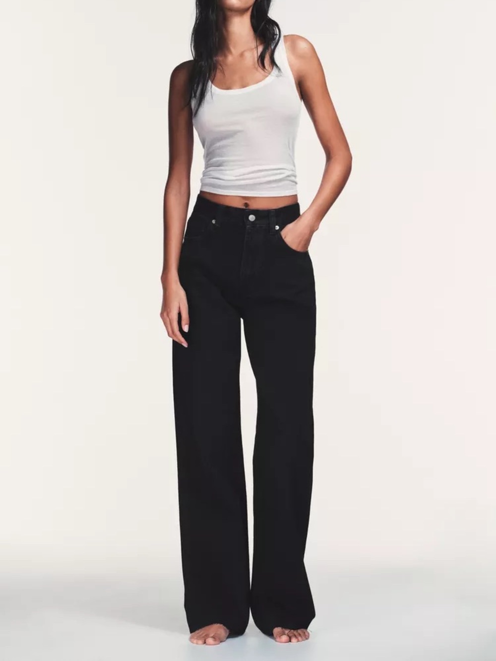 Zara high waste wide lehJeans